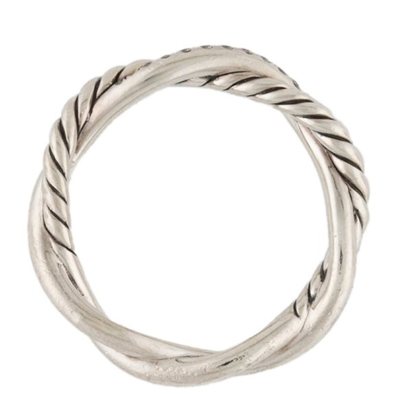 DAVID YURMAN DIAMOND STERLING SILVER 925 PETITE INFINITY BAND RING - Picture 8 of 10